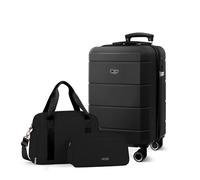 Lugg Jetset 3-Piece Travel Set - 55x35x23 cm Hard Shell Cabin Suitcase, Duffel Bag and Toiletry Bag for Lightweight Airline Hand Luggage and Weekend Travel