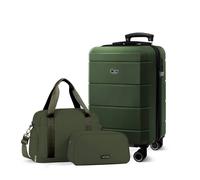 LUGG Jetset 3-Piece Travel Set - 55x35x23 cm Hard Shell Cabin Suitcase, Duffel Bag and Toiletry Bag for Lightweight Airline Hand Luggage and Weekend Travel