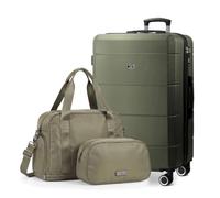 LUGG Jetset 3-Piece Travel Set - 28 Inch Hard Shell Suitcase with TSA Lock, Duffle & Toiletry Bag Set, Lightweight ABS Luggage, Waterproof Travel Bags, 4 Spinner Wheels, 75 x 49 x 29 cm