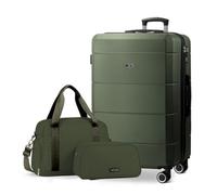 Lugg Jetset 3-Piece Travel Set 28Inch Suitcase, Duffel Bag & Toiletry Bag, Army Green