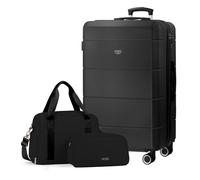 Lugg Jetset 3-Piece Travel Set - 32Inch Suitcase, Duffel Bag & Toiletry Bag In Black Black