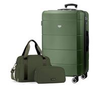 Lugg Jetset 3-Piece Travel Set - 32Inch Suitcase, Duffel Bag & Toiletry Bag In Dark Green Dark Green