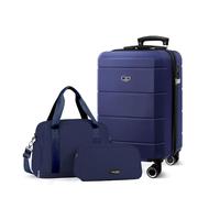 Lugg Jetset 3-Piece Travel Set - 55x35x23 cm Hard Shell Cabin Suitcase, Duffel Bag and Toiletry Bag for Lightweight Airline Hand Luggage and Weekend Travel
