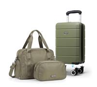 Lugg Jetset 3-Piece Travel Set - Ryanair 40x25x20 cm Hard Shell Cabin Bag with Detachable Wheels, Duffel Bag and Toiletry Bag for Lightweight Airline Hand Luggage Travel