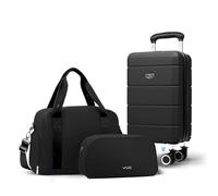 Lugg Jetset 3-Piece Travel Set - 40 cm Suitcase, Duffel Bag, Toiletry Bag - Black