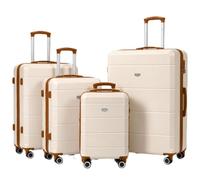 LUGG Jetset 4 Piece Suitcase Set, 20/24/28/32 Inch Lightweight ABS Hard Shell Luggage, TSA Locks, 4 Spinner Wheels, Telescopic Handles, Water-Resistant Travel Cases for Cabin & Checked Baggage