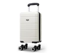 LUGG - Jetset 40cm Suitcase - 40x25x20cm- Ryanair Compatible - TSA Lock - Underseat Size - Hard Shell ABS - Spinner & Removable Wheels - Lightweight Travel Luggage- Ivory