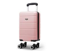 LUGG - Jetset 40cm Suitcase - 40x25x20cm- Ryanair Compatible - TSA Lock - Underseat Size - Hard Shell ABS - Spinner & Removable Wheels - Lightweight Travel Luggage- Rosegold