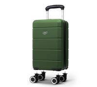 LUGG - Jetset 40cm Suitcase - 40x30x20cm- Ryanair Compatible - Underseat Size - Hard Shell ABS - Spinner & Removable Wheels - Lightweight Travel Luggage- Army Green