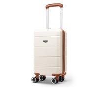 LUGG Jetset 40cm Suitcase Hard Shell ABS, 40 x 30 x 20 cm (wheels off), 19L, Cream and Brown