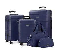 LUGG Jetset 5 Piece Luggage Set, 20/24/28 Inch ABS Hard Shell Suitcases with TSA Locks, Durable 230D Twill Fabric Waterproof Expandable Duffle & Toiletry Bag, Cabin & Checked Baggage Travel Set