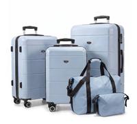 LUGG Jetset 5 Piece Luggage Set, 20/24/28 Inch ABS Hard Shell Suitcases with TSA Locks, Durable 230D Twill Fabric Waterproof Expandable Duffle & Toiletry Bag, Cabin & Checked Baggage Travel Set