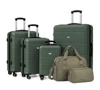 LUGG Jetset 6 Piece Luggage Set, 20/24/28/32 Inch ABS Hard Shell Suitcases with TSA Locks, Durable 230D Twill Fabric Waterproof Expandable Duffle & Toiletry Bag, Cabin & Checked Baggage Travel Set