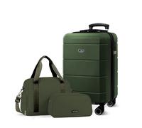 LUGG Jetset 3-Piece Travel Set - 55x35x23 cm Hard Shell Cabin Suitcase, Duffel Bag and Toiletry Bag for Lightweight Airline Hand Luggage and Weekend Travel