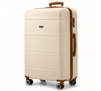 Lugg Jetset 32 Inch Large Suitcase Lightweight Hard Shell Luggage With Tsa Lock Abs Spinner 4 Wheels, 86X58X31Cm, Cream & Brown