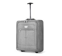LUGG Lightweight Cabin Luggage, 600D Polyester, Solid Wheels, 56x45x25cm | Durable, spacious compartment, lightweight & easy carry, ergonomic pull-up handle, Airway Locker, sleek design