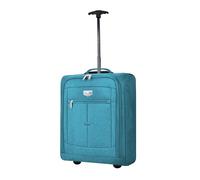 LUGG Lightweight Cabin Size Luggage - Durable 600D Snowflake Polyester - Push Up Trolley, Strong Wheels - Easyjet, Ryanair, British Airways - Overhead Locker (45x36x20cm)