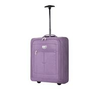 LUGG Lightweight Cabin Size Luggage - Durable 600D Snowflake Polyester - Push Up Trolley, Strong Wheels - Easyjet, Ryanair, British Airways - Overhead Locker (45x36x20cm)