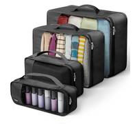 LUGG Lightweight Packing Cubes Set - Durable Polyester Travel Organizers, 4 Sizes for Efficient Packing, Compact and Versatile Travel Accessories (Black, Packing Cube (Set of 4))