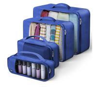 LUGG Lightweight Packing Cubes Set - Durable Polyester Travel Organizers, 4 Sizes for Efficient Packing, Compact and Versatile Travel Accessories (Blue, Packing Cube (Set of 4)