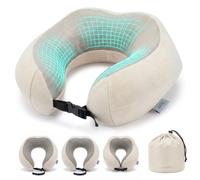 LUGG Memory Foam Travel Neck Pillow, U-Shape 360° Support, Breathable, 260g | Slow-rebound foam contours to neck, sweat-wicking cover, storage bag, luggage clip, ideal for flights, trains, cars, office