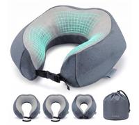 LUGG Memory Foam Travel Neck Pillow, U-Shape 360° Support, Breathable, 260g | Slow-rebound foam contours to neck, sweat-wicking cover, storage bag, luggage clip, ideal for flights, trains, cars, office