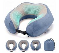 LUGG Memory Foam Travel Neck Pillow, U-Shape 360° Support, Breathable, 260g | Slow-rebound foam contours to neck, sweat-wicking cover, storage bag, luggage clip, ideal for flights, trains, cars, office