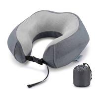 LUGG Memory Foam Travel Pillow - 360° Ergonomic Neck & Head Support, Slow Rebound Cushioning, Breathable Cover, Lightweight U-Shape Pillow for Flights, Trains & Cars, Includes Storage Bag - Gunmetal