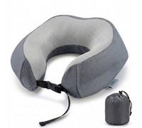 LUGG Memory Foam Travel Pillow - 360° Ergonomic Neck & Head Support, Slow Rebound Cushioning, Breathable Cover, Lightweight U-Shape Pillow for Flights, Trains & Cars, Includes Storage Bag - Gunmetal