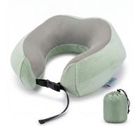 LUGG Memory Foam Travel Pillow - 360° Ergonomic Neck & Head Support, Slow Rebound Cushioning, Breathable Cover, Lightweight U-Shape Pillow for Flights, Trains & Cars, Includes Storage Bag - Sage Green