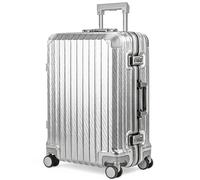 LUGG Solo Explorer 20 Inch Cabin Suitcase with Protection Cover - Aluminium Hard Frame Trolley, 37L Luggage, 360° Spinner Wheels, TSA Lock, Scratch & Water Resistant (55x38x22cm) - 5 Year Warranty