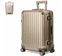 LUGG Solo Explorer 20 Inch Cabin Suitcase with Protection Cover - Alluminium Hard Shell Trolley, 37L Lightweight Travel Luggage, 360° Spinner Wheels, TSA Lock, Scratch & Water Resistant (55x38x22cm)