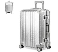 LUGG Solo Explorer 20 Inch Cabin Suitcase with Protection Cover - Alluminium Hard Shell Trolley, 37L Lightweight Travel Luggage, 360° Spinner Wheels, TSA Lock, Scratch & Water Resistant (55x38x22cm)