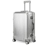 Lugg Solo Explorer 24 Inch Cabin Suitcase 65X45X26.5Cm 66L, Hard Shell Lightweight, Spinner Wheels, Tsa Lock, Silver