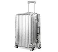 LUGG Solo Explorer 24 Inch Cabin Suitcase with Protection Cover - Alluminium Hard Shell Trolley, 66L Lightweight Travel Luggage, 360° Spinner Wheels, TSA Lock, Scratch & Water Resistant (65x45x27cm)