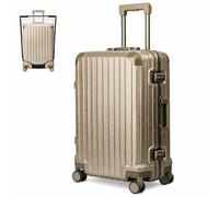 LUGG Solo Explorer 24 Inch Cabin Suitcase with Protection Cover - Alluminium Hard Shell Trolley, 66L Lightweight Travel Luggage, 360° Spinner Wheels, TSA Lock, Scratch & Water Resistant (65x45x27cm)