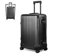 LUGG Solo Explorer 24 Inch Cabin Suitcase with Protection Cover - Alluminium Hard Shell Trolley, 66L Lightweight Travel Luggage, 360° Spinner Wheels, TSA Lock, Scratch & Water Resistant (65x45x26.5cm)
