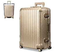 LUGG Solo Explorer 28 Inch Cabin Suitcase with Protection Cover - Alluminium Hard Shell Trolley, 106L Lightweight Travel Luggage, 360° Spinner Wheels, TSA Lock, Scratch & Water Resistant (75x52x31cm)