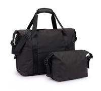 Lugg Travel Duffle & Toiletry Bag Set, 900D Waterproof Pvc Holdall With Detachable Shoulder Strap, Lightweight Durable, Black