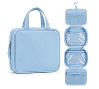 LUGG Travel Toiletry Bag - Toiletry Bags for Women with Hanging Hook, Spacious Waterproof Makeup Bag, Multiple Compartments, Multipurpose Travel & Holiday Essentials, 19 x 8 x 25 cm - Slate Blue