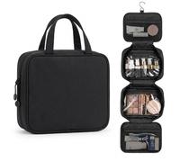 LUGG Travel Toiletry Bag - Toiletry Bags for Women with Hanging Hook, Spacious Waterproof Makeup Bag, Multiple Compartments, Multipurpose Travel & Holiday Essentials, 19 x 8 x 25 cm - Black