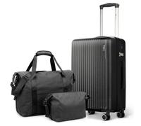 LUGG Vacay 3-Piece Travel Set - 55x35x23cm Hard Shell Cabin Suitcase, Travel Duffle Bag & Toiletry Bag, ABS Luggage with TSA Lock, 360° Spinner Wheels, Waterproof Holdall for Airline & Weekend Travel
