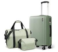 Lugg Vacay 3-Piece Travel Set - 20Inch Suitcase, Duffel Bag & Toiletry Bag In Light Green Light Green