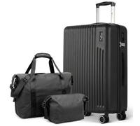 Lugg Vacay 3-Piece Travel Set - 66.5x44x25.5 cm ABS Hard Shell Suitcase, Waterproof Duffel Bag & Toiletry Bag, TSA Lock, 360° Spinner Wheels, Lightweight Airline Travel Luggage
