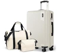 Lugg Vacay 3-Piece Travel Set - 66.5x44x25.5 cm ABS Hard Shell Suitcase, Waterproof Duffel Bag & Toiletry Bag, TSA Lock, 360° Spinner Wheels, Lightweight Airline Travel Luggage