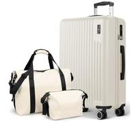 Lugg Vacay 3-Piece Travel Set - 28Inch Suitcase, Duffel Bag & Toiletry Bag In Stone Stone