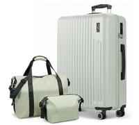 Lugg Vacay 3-Piece 32Inch Suitcase, Duffel Bag & Toiletry Bag Travel Set, Sage Green