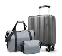 Lugg Vacay 3-Piece Travel Set - 45x20x33cm Underseat Hard Shell Cabin Suitcase, Waterproof Duffle Bag & Toiletry Bag, Lightweight Airline Hand Luggage Travel Set with 360° Spinner Wheels