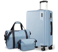 Lugg Vacay 3-Piece Travel Set - 66.5x44x25.5 cm ABS Hard Shell Suitcase, Waterproof Duffel Bag & Toiletry Bag, TSA Lock, 360° Spinner Wheels, Lightweight Airline Travel Luggage