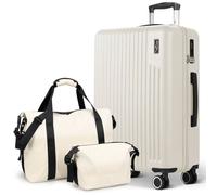 Lugg Vacay 3-Piece Travel Set - ABS Hard Shell Suitcase (76.5 x 30 x 50.5cm), Waterproof 900D PVC Duffle Bag & Toiletry Bag, TSA Lock, 360° Spinner Wheels, Lightweight Airline Compatible Luggage